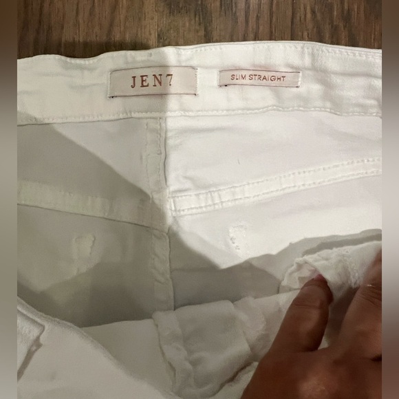 JEN7 by 7 for All Manking WHITE SLIM STRAIGHT JEANS size 10 preppy F - Picture 4 of 10